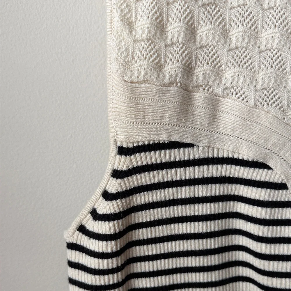 Anthropologie Cream & Black Striped Knit Tank - Picture 3 of 3